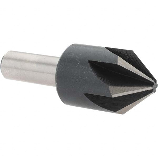 Value Collection - 1" Head Diam, 1/2" Shank Diam, 6 Flute 82° High Speed Steel Countersink - Eagle Tool & Supply