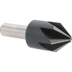 Value Collection - 1" Head Diam, 1/2" Shank Diam, 6 Flute 82° High Speed Steel Countersink - Eagle Tool & Supply