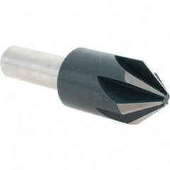 Value Collection - 7/8" Head Diam, 1/2" Shank Diam, 6 Flute 82° High Speed Steel Countersink - Eagle Tool & Supply