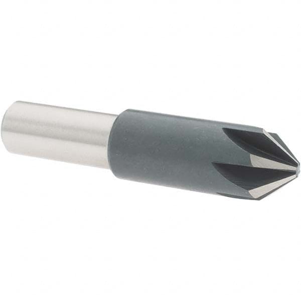 Value Collection - 5/8" Head Diam, 1/2" Shank Diam, 6 Flute 82° High Speed Steel Countersink - Eagle Tool & Supply