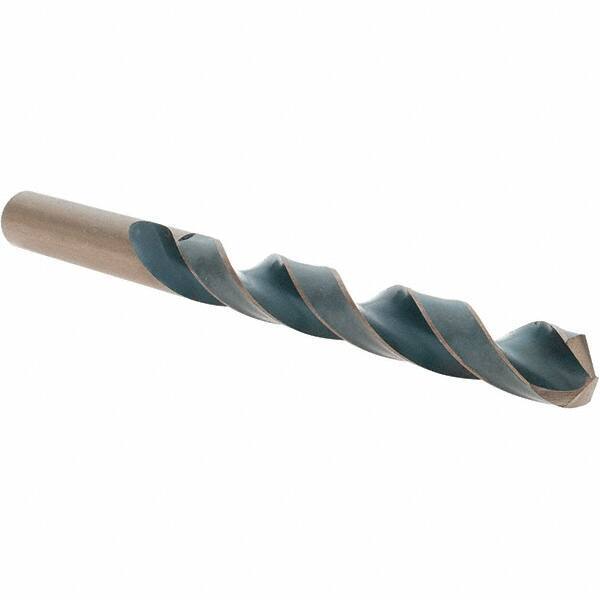 Import - 31/64" 118° High Speed Steel Jobber Drill - Oxide/Gold Finish, Right Hand Cut, Spiral Flute, Straight Shank, 5-7/8" OAL, Split Point - Eagle Tool & Supply