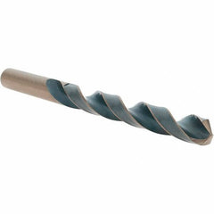 Import - 31/64" 118° High Speed Steel Jobber Drill - Oxide/Gold Finish, Right Hand Cut, Spiral Flute, Straight Shank, 5-7/8" OAL, Split Point - Eagle Tool & Supply