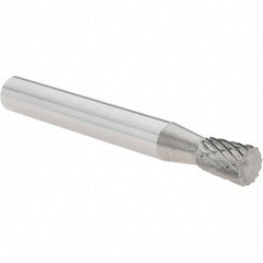 Value Collection - 1/4" Cut Diam, 1/4" Shank Diam, Inverted Cone Head Burr - Carbide, 5/16" LOC, 2" OAL - Eagle Tool & Supply