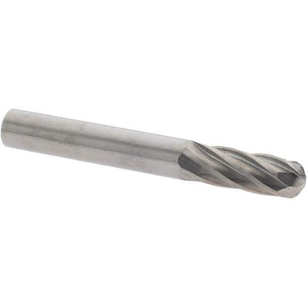Value Collection - 1/4" Cut Diam, 1/4" Shank Diam, Cylinder with Radius Head Burr - Carbide, Radius End, 3/4" LOC, 2" OAL - Eagle Tool & Supply