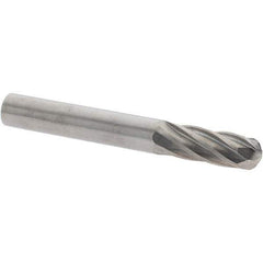 Value Collection - 1/4" Cut Diam, 1/4" Shank Diam, Cylinder with Radius Head Burr - Carbide, Radius End, 3/4" LOC, 2" OAL - Eagle Tool & Supply