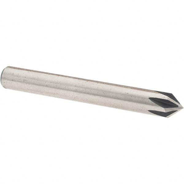 Value Collection - 1/4" Head Diam, 1/4" Shank Diam, 6 Flute 82° High Speed Steel Countersink - Eagle Tool & Supply