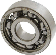 SKF - 10mm Bore Diam, 26mm OD, Open Deep Groove Radial Ball Bearing - 8mm Wide, 1 Row, Round Bore, 1,960 Nm Static Capacity, 4,750 Nm Dynamic Capacity - Eagle Tool & Supply