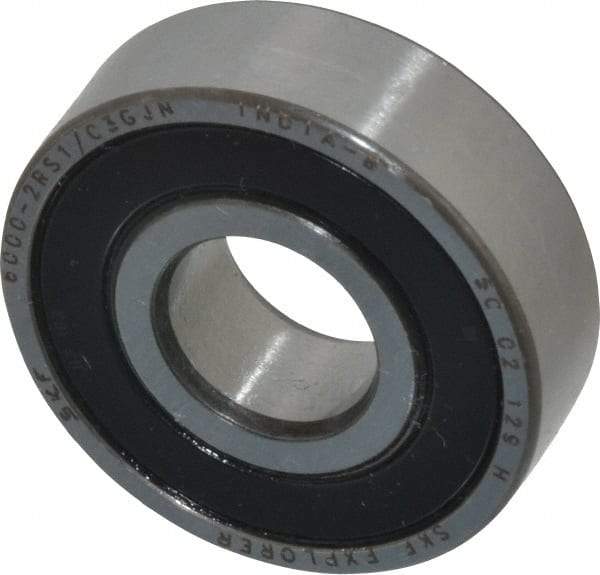 SKF - 10mm Bore Diam, 26mm OD, Double Seal Deep Groove Radial Ball Bearing - 8mm Wide, 1 Row, Round Bore, 1,960 Nm Static Capacity, 4,750 Nm Dynamic Capacity - Eagle Tool & Supply