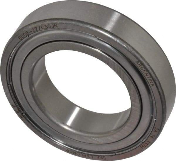 SKF - 40mm Bore Diam, 68mm OD, Double Shield Deep Groove Radial Ball Bearing - 15mm Wide, 1 Row, Round Bore, 11,600 Nm Static Capacity, 17,800 Nm Dynamic Capacity - Eagle Tool & Supply