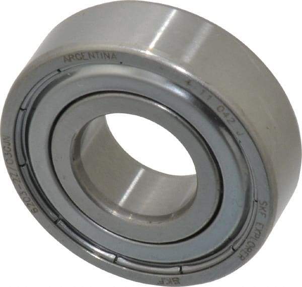 SKF - 17mm Bore Diam, 40mm OD, Double Shield Deep Groove Radial Ball Bearing - 12mm Wide, 1 Row, Round Bore, 4,750 Nm Static Capacity, 9,950 Nm Dynamic Capacity - Eagle Tool & Supply