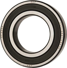 SKF - 55mm Bore Diam, 100mm OD, Double Seal Deep Groove Radial Ball Bearing - 21mm Wide, 1 Row, Round Bore, 29,000 Nm Static Capacity, 46,200 Nm Dynamic Capacity - Eagle Tool & Supply