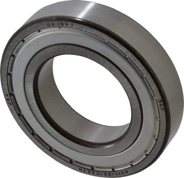 SKF - 55mm Bore Diam, 100mm OD, Double Shield Deep Groove Radial Ball Bearing - 21mm Wide, 1 Row, Round Bore, 29,000 Nm Static Capacity, 46,200 Nm Dynamic Capacity - Eagle Tool & Supply