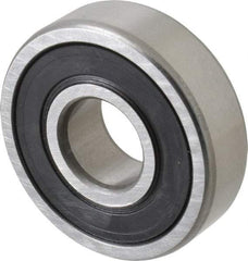 SKF - 17mm Bore Diam, 47mm OD, Double Seal Deep Groove Radial Ball Bearing - 14mm Wide, 1 Row, Round Bore, 6,550 Nm Static Capacity, 14,300 Nm Dynamic Capacity - Eagle Tool & Supply
