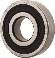 SKF - 25mm Bore Diam, 62mm OD, Double Seal Deep Groove Radial Ball Bearing - 17mm Wide, 1 Row, Round Bore, 11,600 Nm Static Capacity, 23,400 Nm Dynamic Capacity - Eagle Tool & Supply