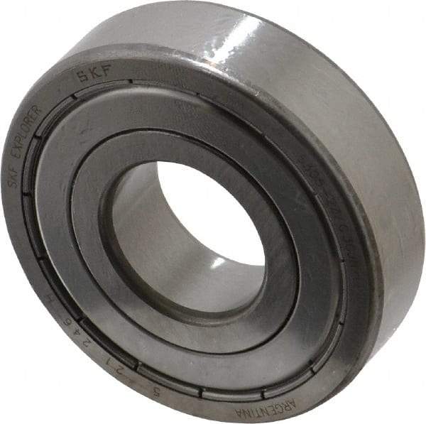 SKF - 25mm Bore Diam, 62mm OD, Double Shield Deep Groove Radial Ball Bearing - 17mm Wide, 1 Row, Round Bore, 11,600 Nm Static Capacity, 23,400 Nm Dynamic Capacity - Eagle Tool & Supply