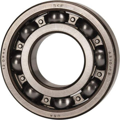 SKF - 50mm Bore Diam, 110mm OD, Open Deep Groove Radial Ball Bearing - 27mm Wide, 1 Row, Round Bore, 38,000 Nm Static Capacity, 65,000 Nm Dynamic Capacity - Eagle Tool & Supply
