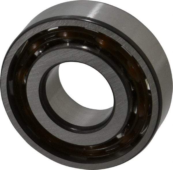 SKF - 17mm Bore Diam, 40mm OD, Open Angular Contact Radial Ball Bearing - 12mm Wide, 1 Row, Round Bore, 6,100 Lb Static Capacity, 11,000 Lb Dynamic Capacity - Eagle Tool & Supply