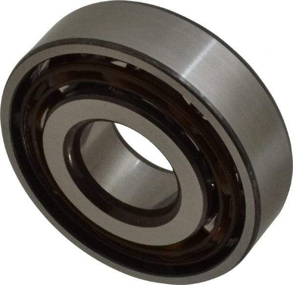SKF - 20mm Bore Diam, 52mm OD, Open Angular Contact Radial Ball Bearing - 15mm Wide, 1 Row, Round Bore, 10,400 Lb Static Capacity, 17,400 Lb Dynamic Capacity - Eagle Tool & Supply