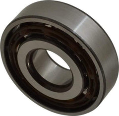 SKF - 20mm Bore Diam, 52mm OD, Open Angular Contact Radial Ball Bearing - 15mm Wide, 1 Row, Round Bore, 10,400 Lb Static Capacity, 17,400 Lb Dynamic Capacity - Eagle Tool & Supply