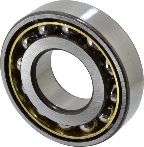 SKF - 40mm Bore Diam, 90mm OD, Open Angular Contact Radial Ball Bearing - 23mm Wide, 1 Row, Round Bore, 30,500 Lb Static Capacity, 49,400 Lb Dynamic Capacity - Eagle Tool & Supply