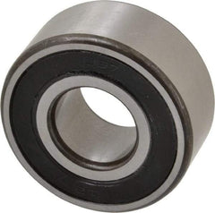 SKF - 20mm Bore Diam, 47mm OD, Double Seal Angular Contact Radial Ball Bearing - 20.6mm Wide, 2 Rows, Round Bore, 12,000 Lb Static Capacity, 19,000 Lb Dynamic Capacity - Eagle Tool & Supply