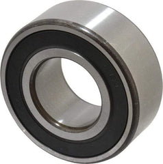 SKF - 25mm Bore Diam, 52mm OD, Double Seal Angular Contact Radial Ball Bearing - 20.6mm Wide, 2 Rows, Round Bore, 14,300 Lb Static Capacity, 20,800 Lb Dynamic Capacity - Eagle Tool & Supply
