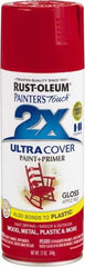 Rust-Oleum - Apple Red, Gloss, Enamel Spray Paint - 8 to 12 Sq Ft per Can, 12 oz Container - Eagle Tool & Supply