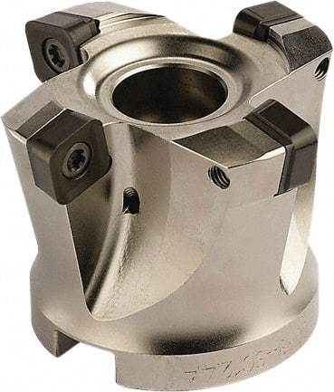 Seco - 5 Inserts, 2.4803" Cutter Diam, 0.0787" Max Depth of Cut, Indexable High-Feed Face Mill - 1.063" Arbor Hole Diam, 0.4882" Keyway Width, 1.9685" High, SCE.. 1206.. Inserts - Eagle Tool & Supply