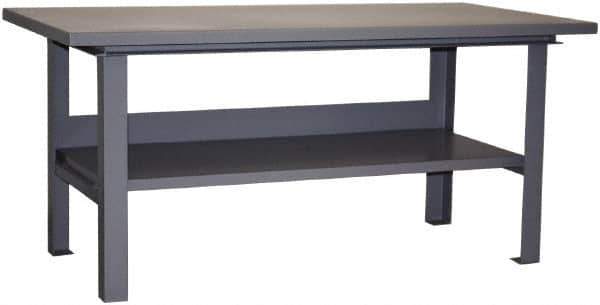 Jamco - 60 Wide x 36" Deep x 34" High, Steel Work Table - Flat Top, Fixed Legs, Gray - Eagle Tool & Supply