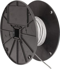 Value Collection - 1/8" x 3/32" Diam, Aircraft Cable - 920 Lb Breaking Strength, 7 x 7 Strand Core, Vinyl Coating - Eagle Tool & Supply