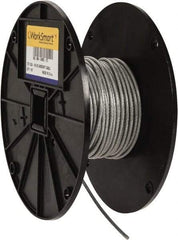 Value Collection - 1/8" x 3/32" Diam, Aircraft Cable - 920 Lb Breaking Strength, 7 x 7 Strand Core, Vinyl Coating - Eagle Tool & Supply