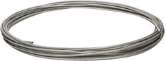 Value Collection - 1/4" x 3/16" Diam, Aircraft Cable - 4,200 Lb Breaking Strength, 7 x 19 Strand Core, Vinyl Coating - Eagle Tool & Supply