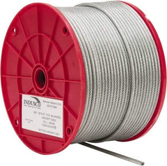 Value Collection - 3/16" x 1/8" Diam, Aircraft Cable - 2,000 Lb Breaking Strength, 7 x 19 Strand Core, Vinyl Coating - Eagle Tool & Supply