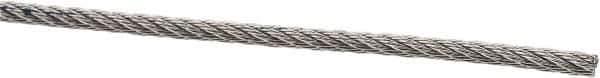 Value Collection - 1/16" Diam, Aircraft Cable - 480 Lb Breaking Strength, 7 x 7 Strand Core - Eagle Tool & Supply