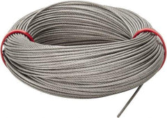 Value Collection - 1/16" Diam, Aircraft Cable - 480 Lb Breaking Strength, 7 x 7 Strand Core - Eagle Tool & Supply