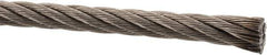 Value Collection - 5/16" Diam, Aircraft Cable - 9,000 Lb Breaking Strength, 7 x 19 Strand Core - Eagle Tool & Supply