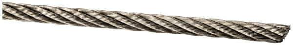 Value Collection - 1/8" Diam, Aircraft Cable - 1,760 Lb Breaking Strength, 7 x 19 Strand Core - Eagle Tool & Supply