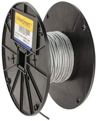 Value Collection - 1/8" Diam, Aircraft Cable - 1,760 Lb Breaking Strength, 7 x 19 Strand Core - Eagle Tool & Supply