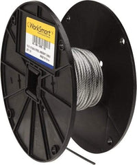 Value Collection - 1/8" Diam, Aircraft Cable - 1,760 Lb Breaking Strength, 7 x 19 Strand Core - Eagle Tool & Supply