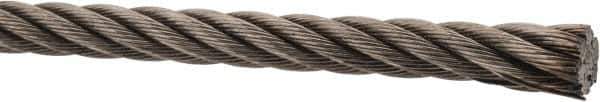 Value Collection - 1/4" Diam, Aircraft Cable - 6,400 Lb Breaking Strength, 7 x 19 Strand Core - Eagle Tool & Supply