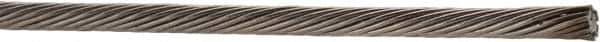 Value Collection - 3/32" Diam, Aircraft Cable - 1,200 Lb Breaking Strength, 1 x 19 Single Strand - Eagle Tool & Supply