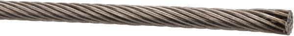 Value Collection - 3/16" Diam, Aircraft Cable - 4,700 Lb Breaking Strength, 1 x 19 Single Strand - Eagle Tool & Supply