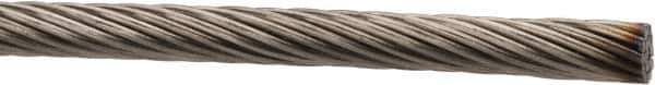 Value Collection - 1/4" Diam, Aircraft Cable - 8,200 Lb Breaking Strength, 1 x 19 Single Strand - Eagle Tool & Supply