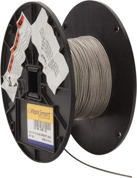 Value Collection - 1/16" Diam, Aircraft Cable - 500 Lb Breaking Strength, 1 x 19 Single Strand - Eagle Tool & Supply