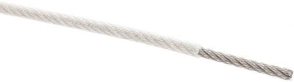 Value Collection - 1/8" x 3/32" Diam, Aircraft Cable - 920 Lb Breaking Strength, 7 x 7 Strand Core, Nylon Coating - Eagle Tool & Supply