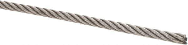 Value Collection - 1/4" Diam, Steel Wire Rope - 4,940 Lb Breaking Strength, 6 x 19 IWRC - Eagle Tool & Supply