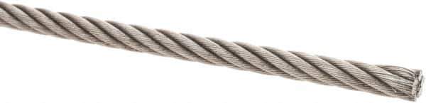 Value Collection - 5/16" Diam, Steel Wire Rope - 7,660 Lb Breaking Strength, 6 x 19 IWRC - Eagle Tool & Supply