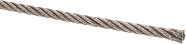 Value Collection - 1/4" Diam, Steel Wire Rope - 5,300 Lb Breaking Strength, 6 x 37 IWRC - Eagle Tool & Supply