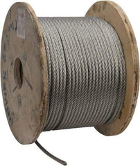 Value Collection - 5/16" Diam, Galvanized Steel Wire Rope - 9,800 Lb Breaking Strength, 7 x 19 Strand Core - Eagle Tool & Supply