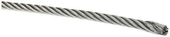 Value Collection - 3/32" Diam, Galvanized Steel Wire Rope - 1,000 Lb Breaking Strength, 7 x 19 Strand Core - Eagle Tool & Supply